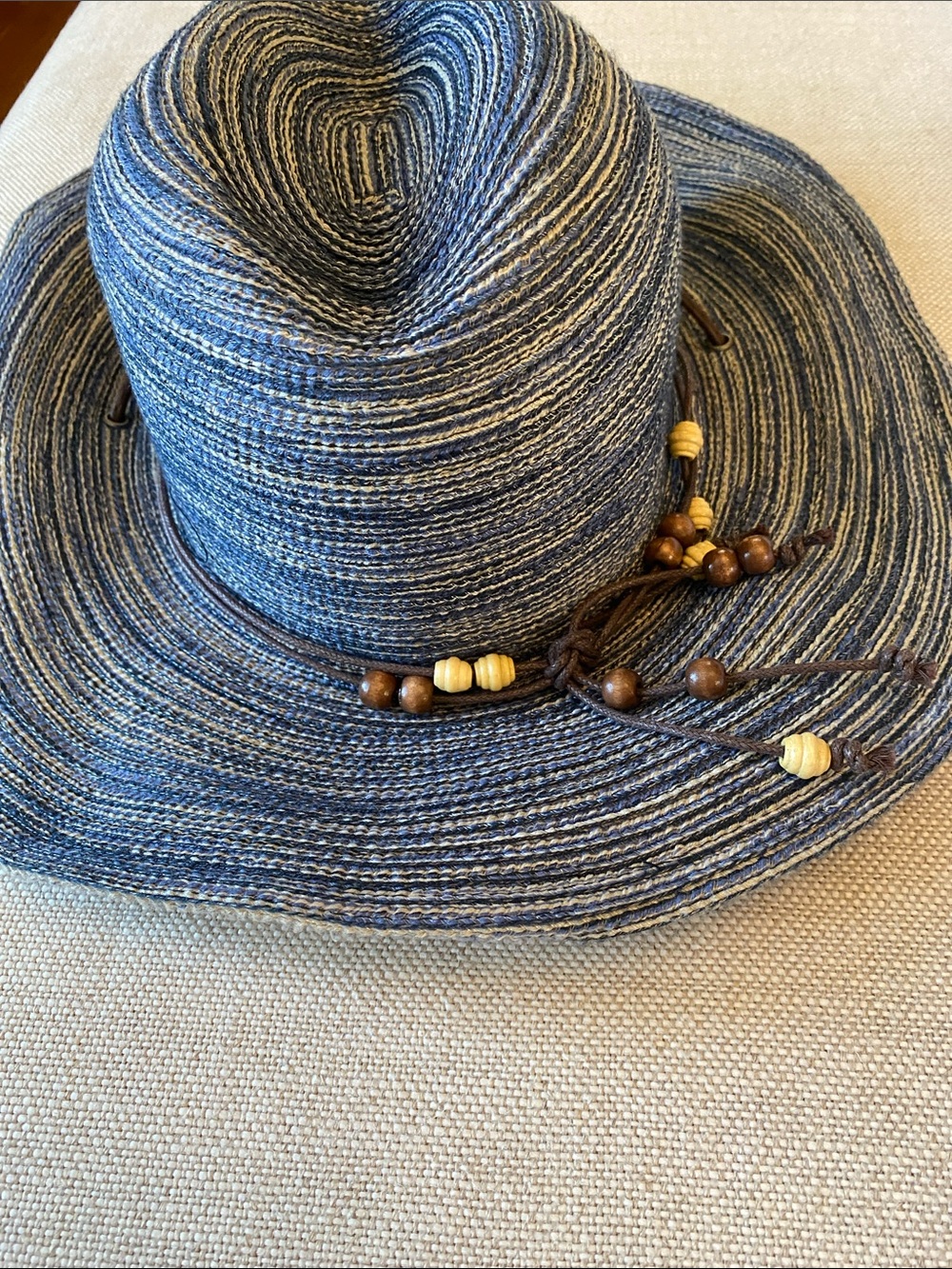 Sunday Afternoons Women's Navy Sun Hat with Beaded Chin Cord - Picture 11 of 15
